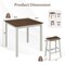 5 Piece Dining Table Set with 4 Saddle Stools for Kitchen Dining Room Apartment-Ash Grey
